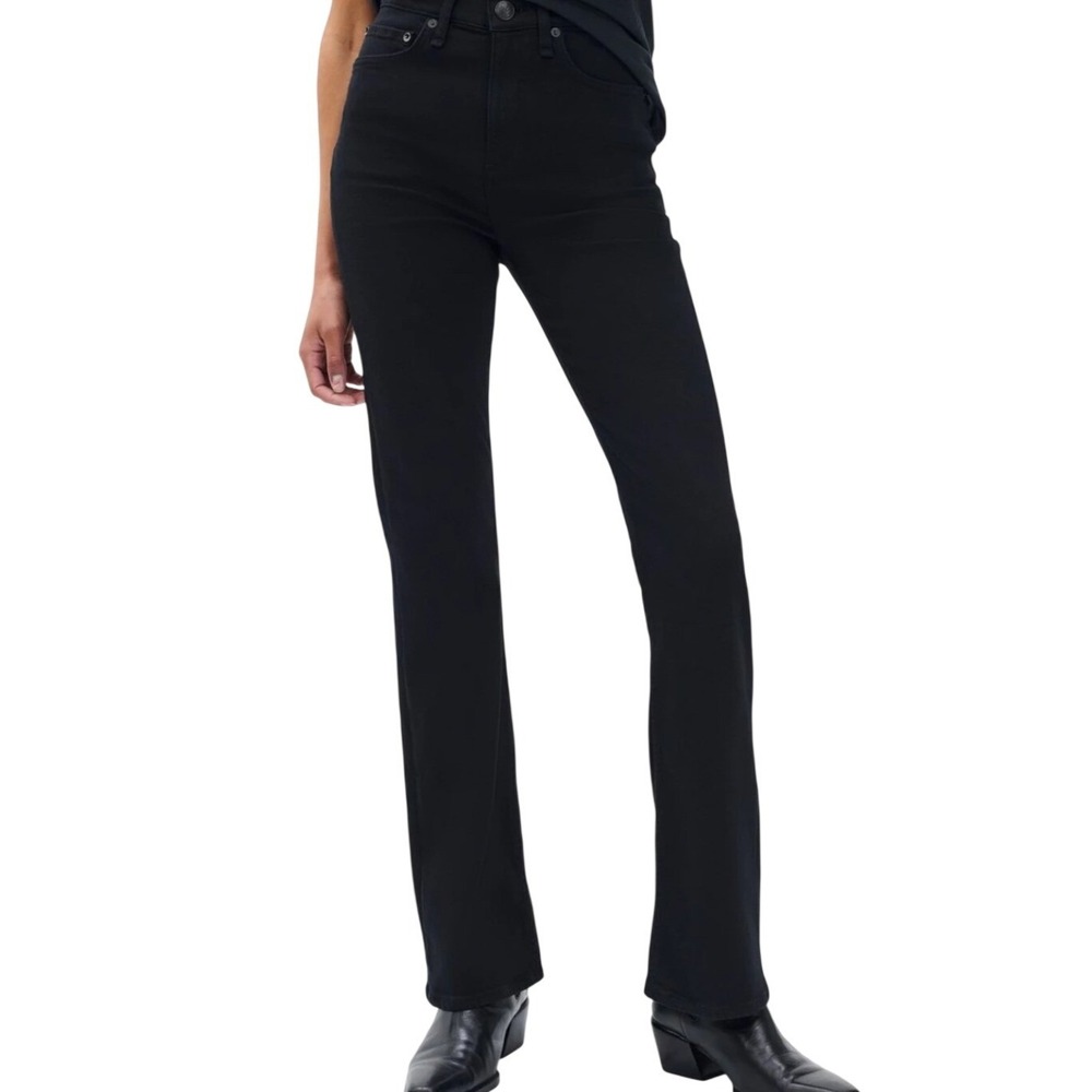 Rag & Bone Peyton Mid-Rise Bootcut Jean Black Sz 31 Denim Stretch